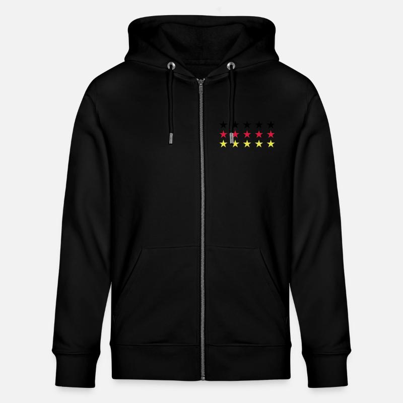 German Flag Stars Design - Stanley/Stella Unisex Bio-Kapuzenjacke CULTIVATOR  - Schwarz