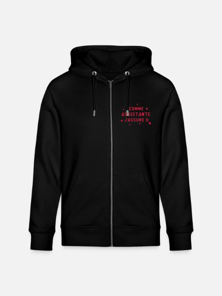 Assistant / Assistante / Adjoint / Secrétaire - Veste à capuche bio CULTIVATOR Stanley/Stella Unisexe - noir