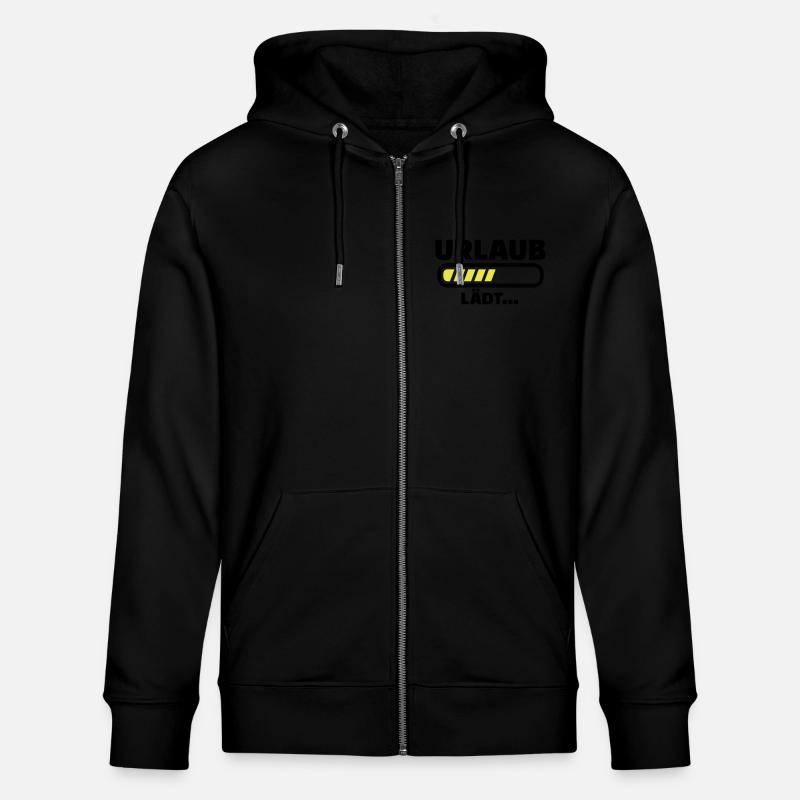 Urlaub - Stanley/Stella Unisex Bio-Kapuzenjacke CULTIVATOR  - Schwarz
