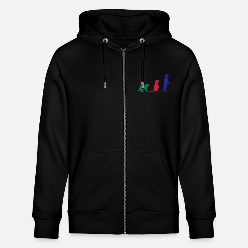 Erdmännchen drei vektor - Stanley/Stella Unisex Bio-Kapuzenjacke CULTIVATOR  - Schwarz
