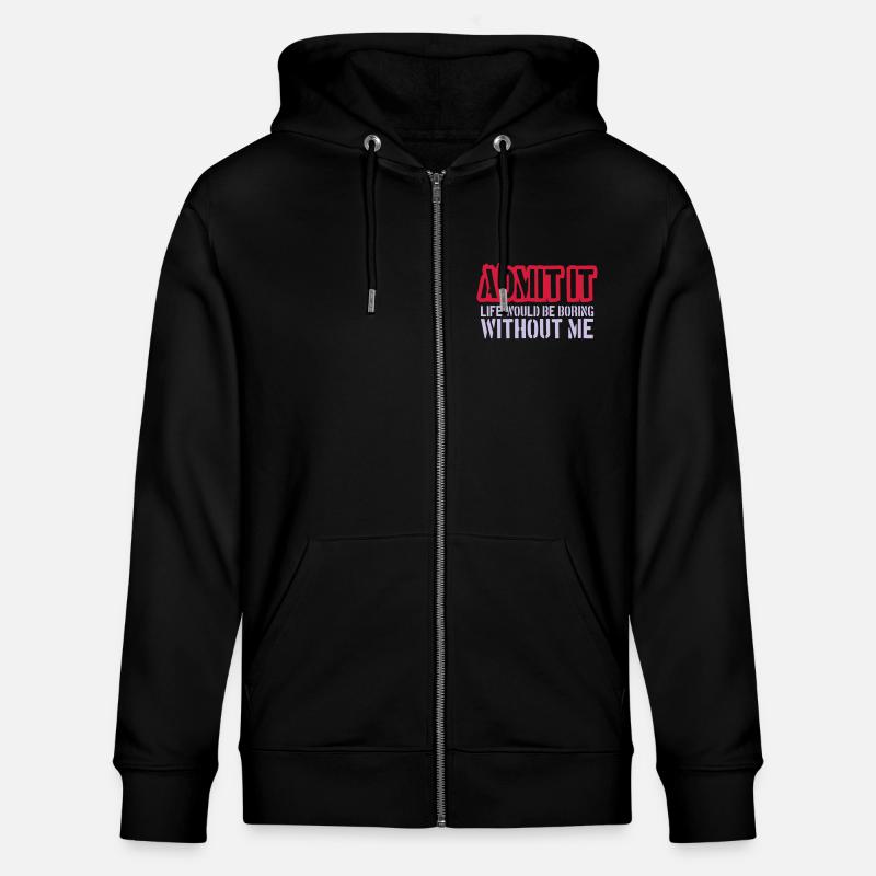 vie ennuyeuse sans moi - Veste à capuche bio CULTIVATOR Stanley/Stella Unisexe - noir
