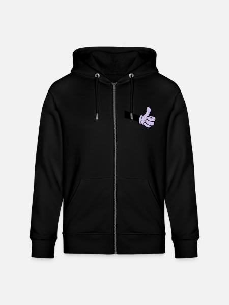 OK Comic Hand Thumb - Stanley/Stella CULTIVATOR  Unisex Organic Hooded Jacket - black