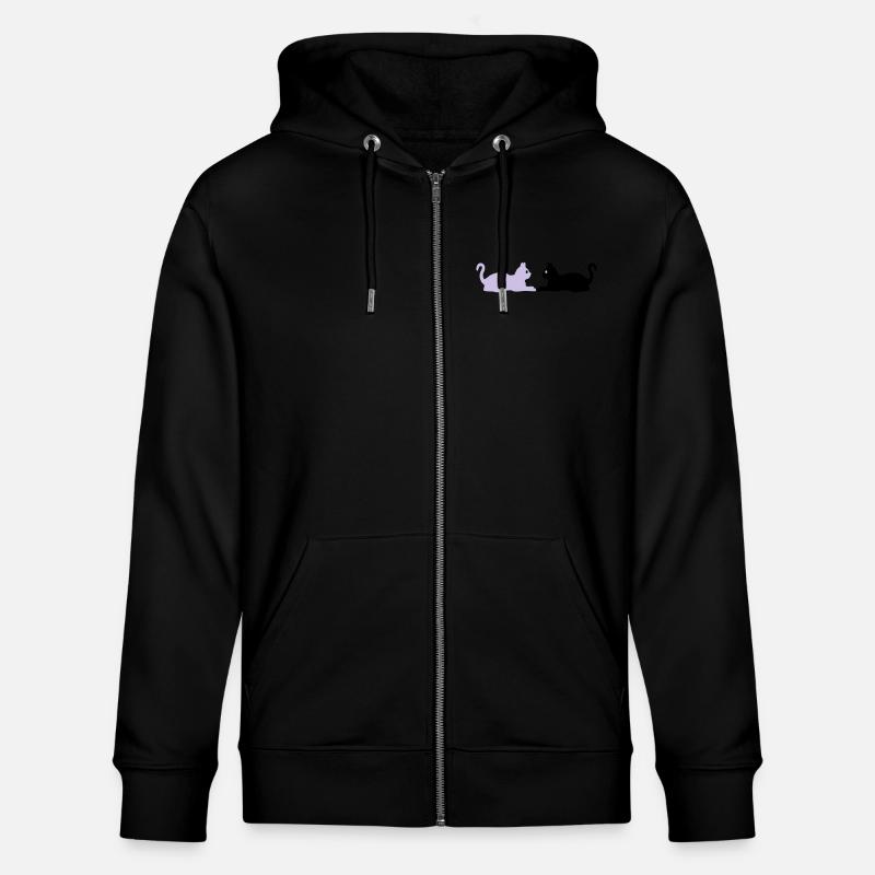 Yin Yang Cats Team - Stanley/Stella CULTIVATOR  Unisex Organic Hooded Jacket - black