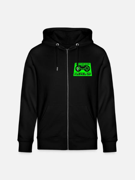 get older level up - Stanley/Stella CULTIVATOR  Unisex Organic Hooded Jacket - black