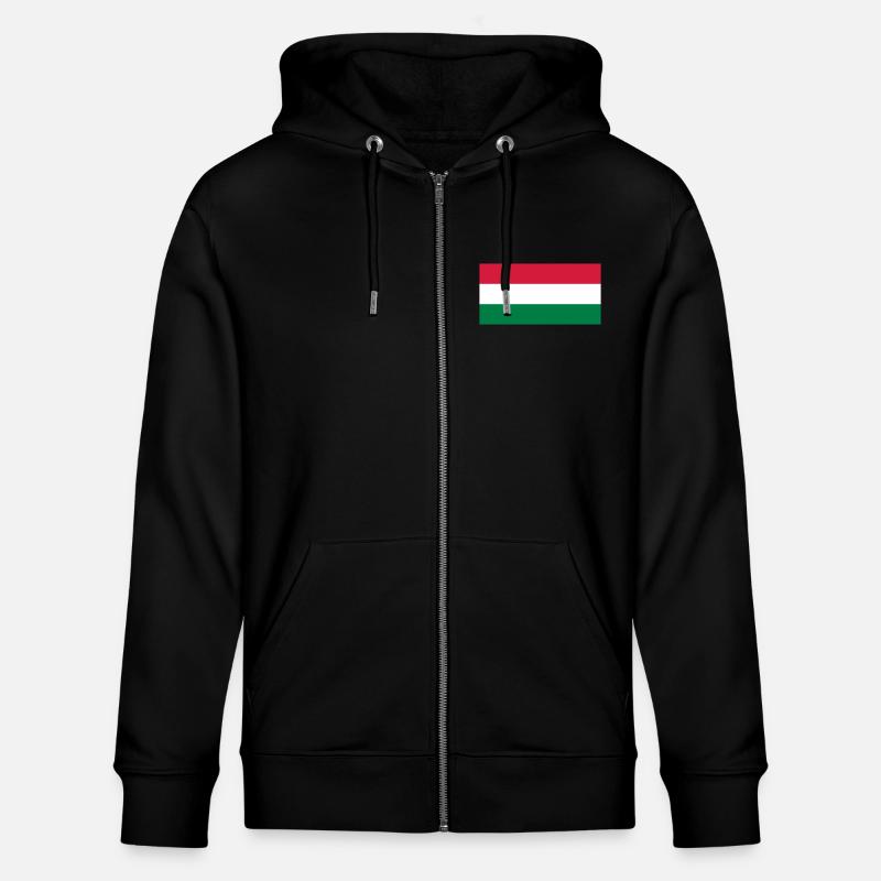 Flagge Ungarn / Drapeau Hongrie - Stanley/Stella Unisex Bio-Kapuzenjacke CULTIVATOR - Schwarz