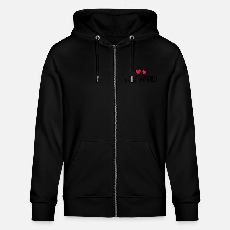 Coeur de mariage juste marié - Veste à capuche bio CULTIVATOR Stanley/Stella Unisexe - noir
