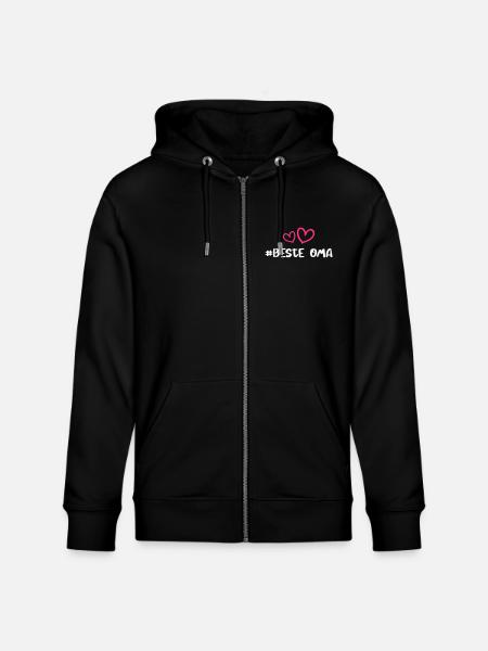 Best Granny Heart Love - Stanley/Stella CULTIVATOR  Unisex Organic Hooded Jacket - black