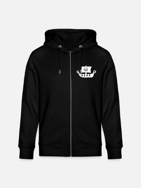 pirate ship - Stanley/Stella CULTIVATOR  Unisex Organic Hooded Jacket - black