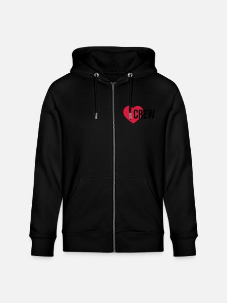 Crew Herz - Stanley/Stella Unisex Bio-Kapuzenjacke CULTIVATOR  - Schwarz