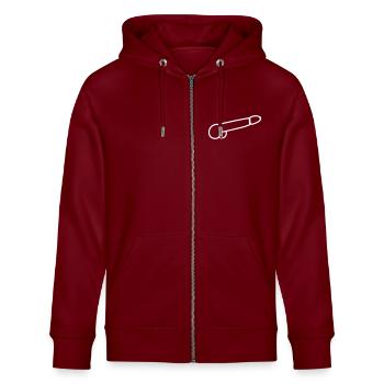 Penis Silhouette - Stanley/Stella Unisex Bio-Kapuzenjacke CULTIVATOR  - Burgunderrot - Vorne - Nico (186cm) & Anna (173cm)