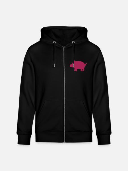 Schwein - Stanley/Stella Unisex Bio-Kapuzenjacke CULTIVATOR  - Schwarz