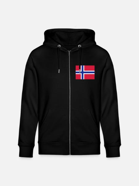 norway flag - Stanley/Stella CULTIVATOR  Unisex Organic Hooded Jacket - black