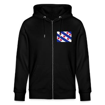 Flag of Friesland - Stanley/Stella CULTIVATOR  Unisex Organic Hooded Jacket - black - Front - Nico (186cm) & Anna (173cm)