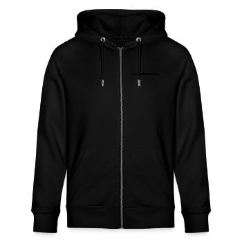 Reißverschluss - Stanley/Stella Unisex Bio-Kapuzenjacke CULTIVATOR  - Schwarz - Vorne - Nico (186cm) & Anna (173cm)
