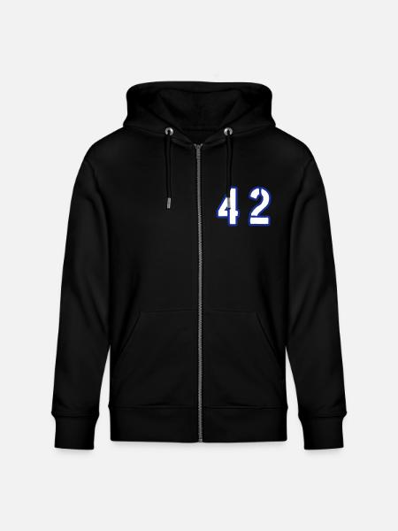 42 Symbole numérique - Veste à capuche bio CULTIVATOR Stanley/Stella Unisexe - noir