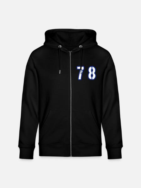 78 Number Symbol - Stanley/Stella CULTIVATOR  Unisex Organic Hooded Jacket - black