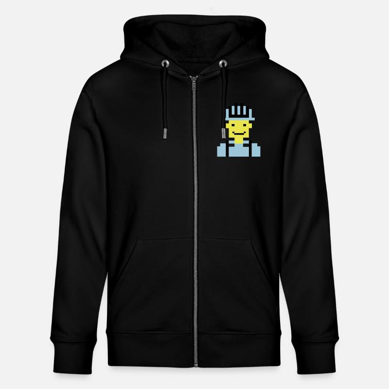 Ouvrier du bâtiment Pixel 01 - Veste à capuche bio CULTIVATOR Stanley/Stella Unisexe - noir