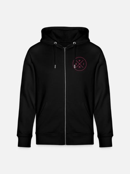 pink word circle - Stanley/Stella CULTIVATOR Unisex Organic Hooded Jacket - black