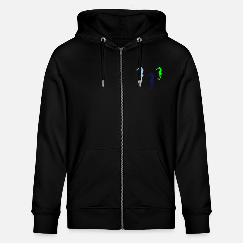seepferdchen silhouette 02 - Stanley/Stella Unisex Bio-Kapuzenjacke CULTIVATOR  - Schwarz
