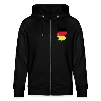 Germany flag - Stanley/Stella CULTIVATOR  Unisex Organic Hooded Jacket - black - Front - Nico (186cm) & Anna (173cm)