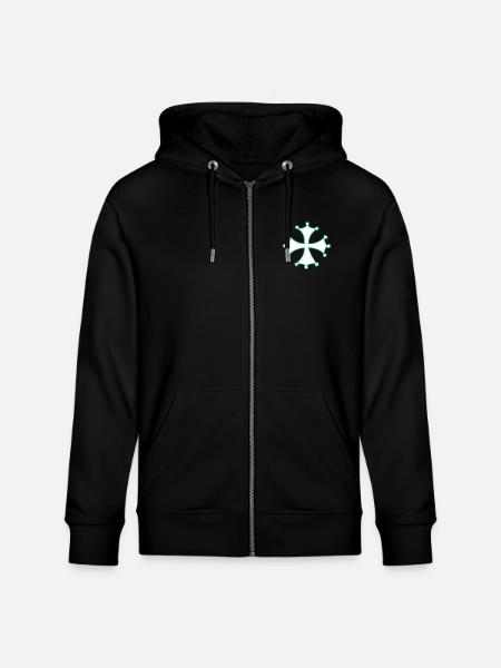 croix occitanne verte - Veste à capuche bio CULTIVATOR Stanley/Stella Unisexe - noir