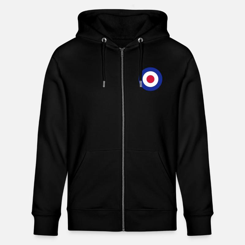 MOD Roundel Bullseye Target - Stanley/Stella CULTIVATOR  Unisex Organic Hooded Jacket - black