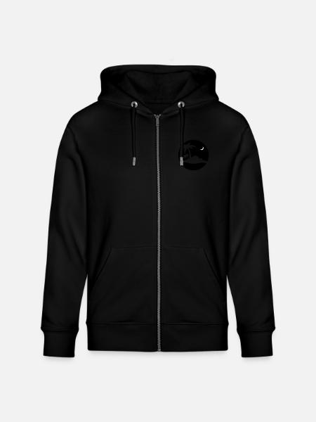 Beach motif - Stanley/Stella CULTIVATOR  Unisex Organic Hooded Jacket - black