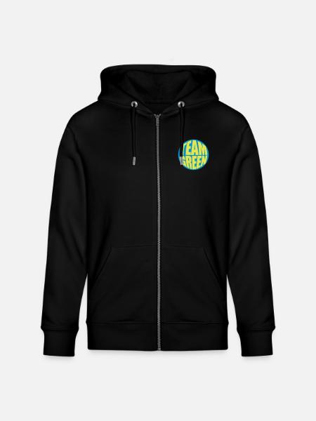 Green team logo - Stanley/Stella CULTIVATOR  Unisex Organic Hooded Jacket - black