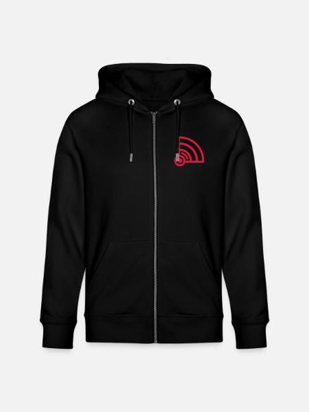 Connection problems no Wifi logo - Stanley/Stella CULTIVATOR  Unisex Organic Hooded Jacket - black