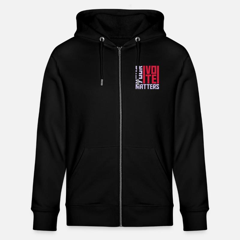 votre vote compte citation - Veste à capuche bio CULTIVATOR Stanley/Stella Unisexe - noir