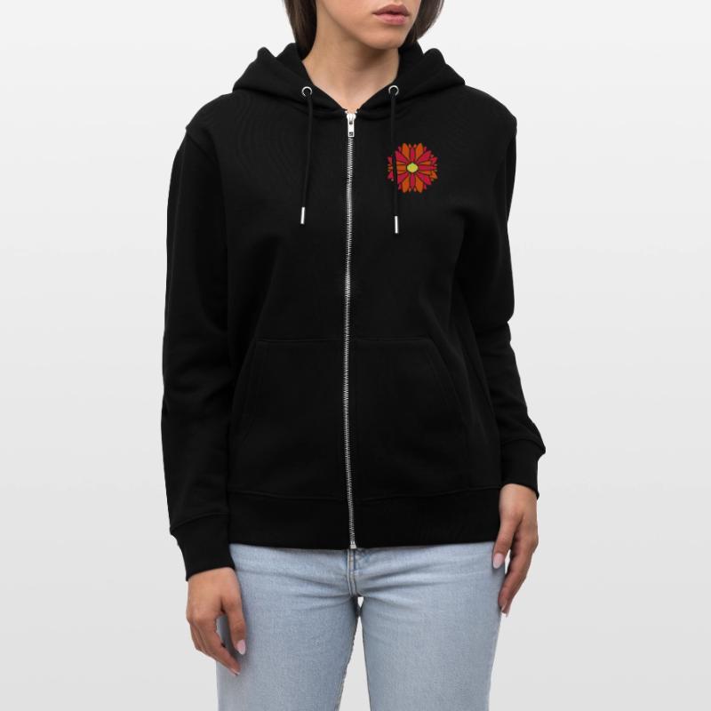 Rote Hübsche Blume Design Stanley/Stella Unisex Bio-Kapuzenjacke CULTIVATOR 