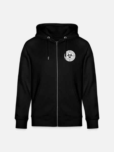 Zombie Hunter Biohazard Target Sight - Stanley/Stella CULTIVATOR Unisex Organic Hooded Jacket - black