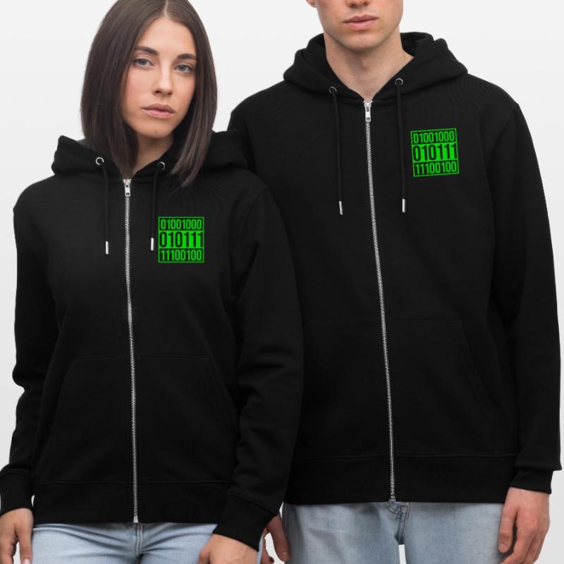 Binary Code Program Language Stanley/Stella CULTIVATOR  Unisex Organic Hooded Jacket