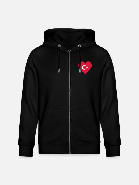 türkei herz - Stanley/Stella CULTIVATOR Unisex Organic Hooded Jacket - black