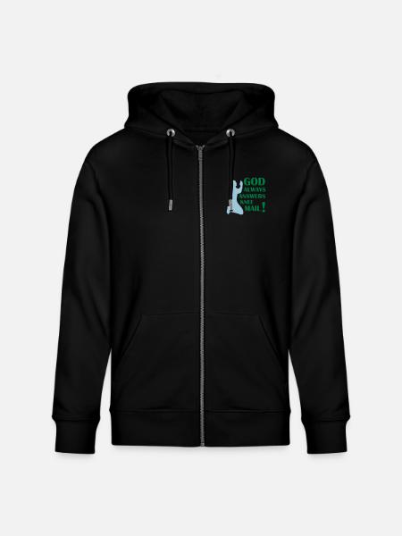 god answers - Stanley/Stella CULTIVATOR  Unisex Organic Hooded Jacket - black