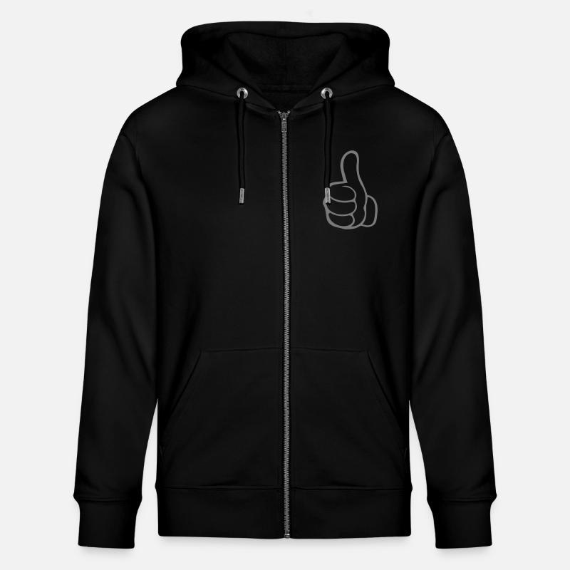 hand daumen hoch - Stanley/Stella Unisex Bio-Kapuzenjacke CULTIVATOR  - Schwarz