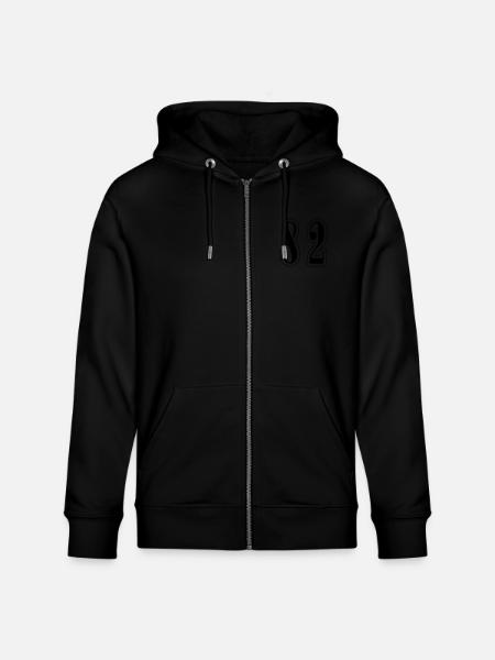 82 Number Symbol - Stanley/Stella CULTIVATOR  Unisex Organic Hooded Jacket - black