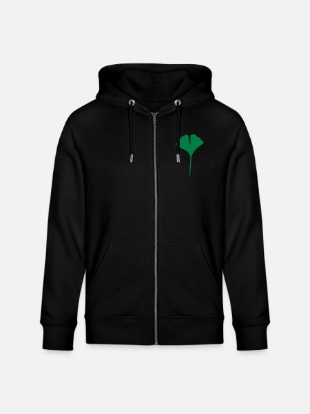 ginkgo - gingko - Stanley/Stella CULTIVATOR  Unisex Organic Hooded Jacket - black