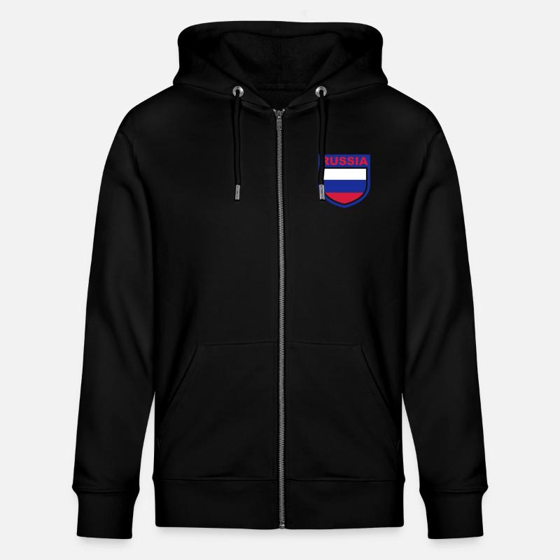 russia_emblem - Veste à capuche bio CULTIVATOR Stanley/Stella Unisexe - noir