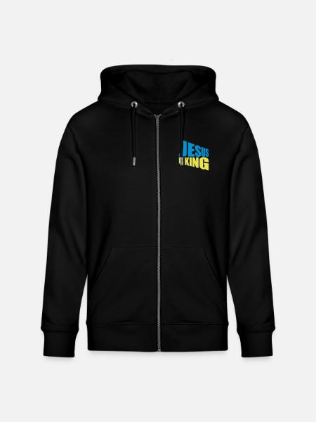 jesus is king quote - Stanley/Stella CULTIVATOR Unisex Organic Hooded Jacket - black