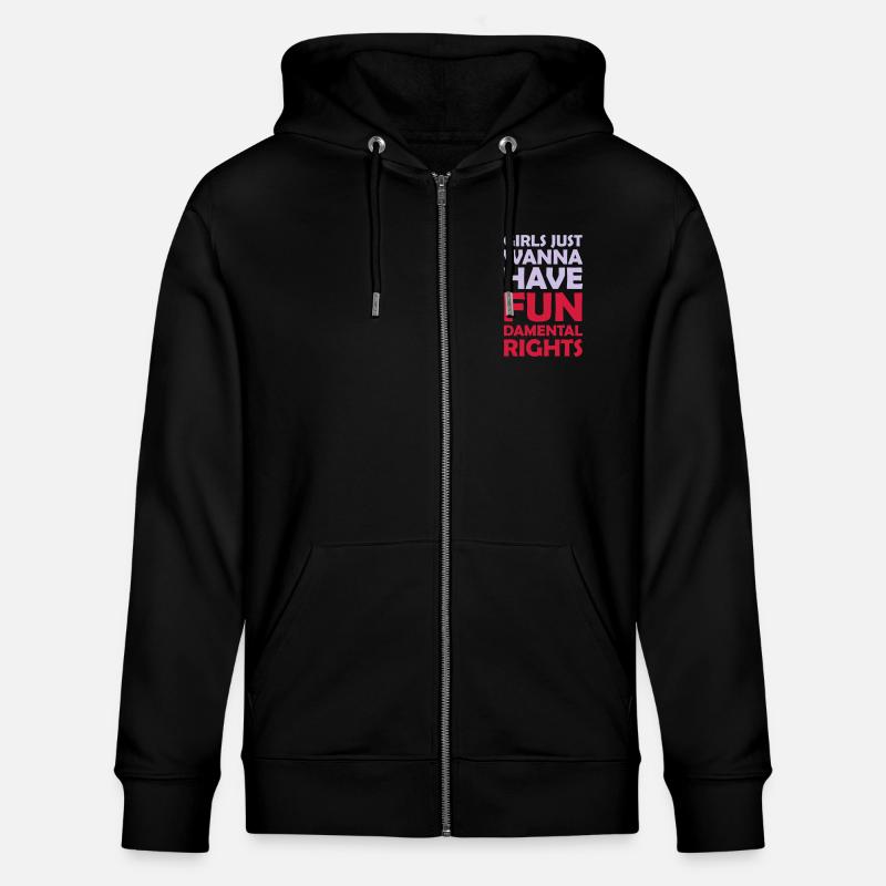wanna have fundamental rights - Stanley/Stella Unisex Bio-Kapuzenjacke CULTIVATOR  - Schwarz