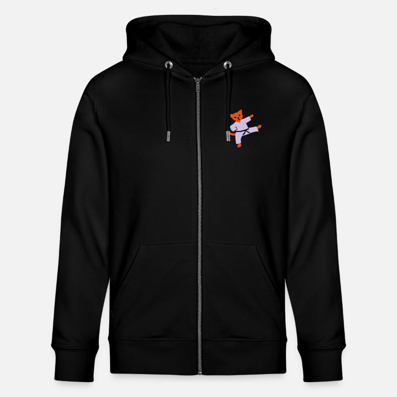 taekwondo cat - Veste à capuche bio CULTIVATOR Stanley/Stella Unisexe - noir