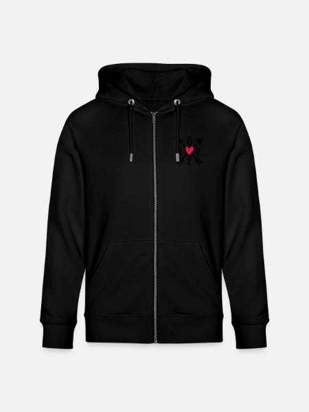 Love - Stanley/Stella CULTIVATOR  Unisex Organic Hooded Jacket - black