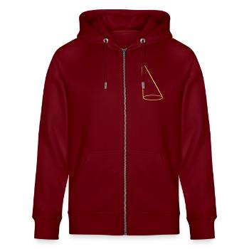 Spotlight Light Cone Stage Design - Stanley/Stella CULTIVATOR  Unisex Organic Hooded Jacket - burgundy - Front - Nico (186cm) & Anna (173cm)
