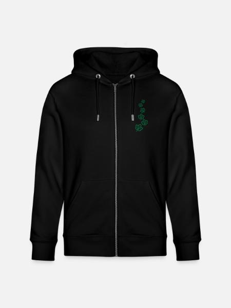 Maple Leaf Leaves Autumn Icon - Stanley/Stella CULTIVATOR Unisex Organic Hooded Jacket - black