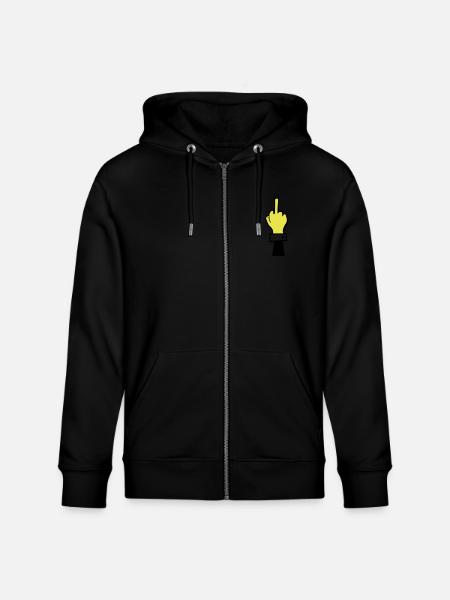 Zombie Hand Middle Finger - Stanley/Stella CULTIVATOR Unisex Organic Hooded Jacket - black