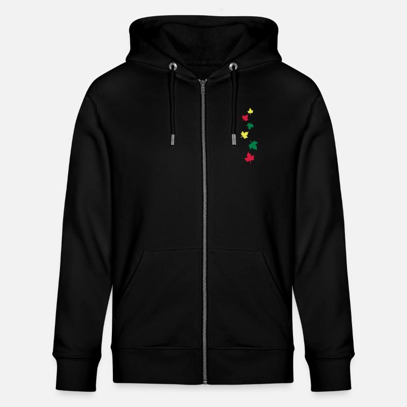 ahorn_blaetter_t3 - Stanley/Stella Unisex Bio-Kapuzenjacke CULTIVATOR  - Schwarz