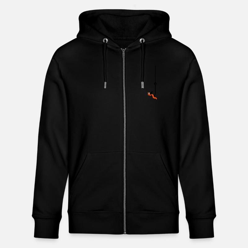 Worm On The Hook - Stanley/Stella CULTIVATOR Unisex Organic Hooded Jacket - black