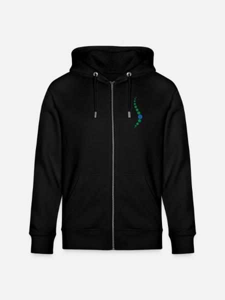 Physio 9 Logo - Stanley/Stella Unisex Bio-Kapuzenjacke CULTIVATOR  - Schwarz
