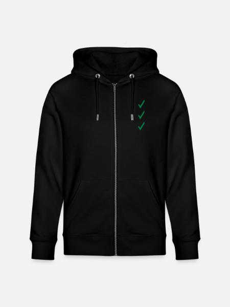 check - check mark - tick - Stanley/Stella CULTIVATOR  Unisex Organic Hooded Jacket - black